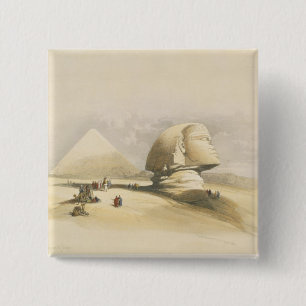 De Grote Sfinx en de Pyramiden van Giza, uit "E Vierkante Button 5,1 Cm