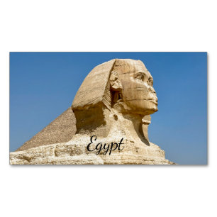 De Grote Sfinx van Giza tegen een heldere blauwe l Magnetisch Visitekaartje