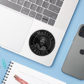 De grote stoïcijn Marcus Aurelius (grijs) Sticker (Laptop met iPhone)