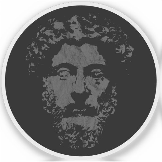 De Grote Stoïcijn Marcus Aurelius - v3  grijs Sticker (Voorkant)