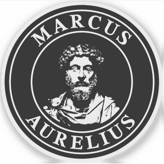De grote stoïcijn Marcus Aurelius (wit) Sticker (Voorkant)