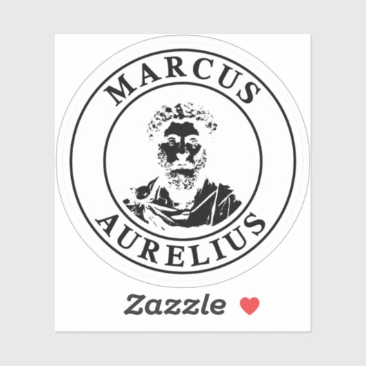 De grote stoïcijn Marcus Aurelius (zwart) Sticker (Vel)