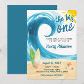 De grote Surfer eerste verjaardag Kaart (Voorkant / Achterkant)