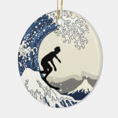 De Grote Surfer van Kanagawa Keramisch Ornament (Links)