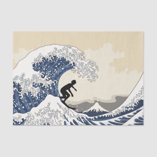 De Grote Surfer van Kanagawa Tissuepapier (Voorkant)