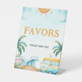 De grote, Surven verjaardagsgunsten teken Reclamebord Met Voetstuk (Voorkant)