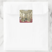 De grote trap, Windsor Castle, van 'A Histo' Vierkante Sticker (Tas)