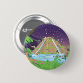 De grote tuinen van Babylon Ronde Button 5,7 Cm (Voorkant /achterkant)