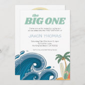 De grote uitnodiging van de eerste verjaardag (Voorkant / Achterkant)