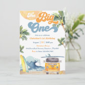 De grote uitnodiging van één Surf om de 1e verjaar (Staand voorkant)