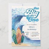 De grote uitnodiging van één Surf om de 1e verjaar (Voorkant)