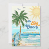 De grote uitnodiging van één Surf om de 1e verjaar (Voorkant)