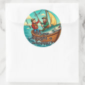 De grote vangst ronde sticker (Tas)