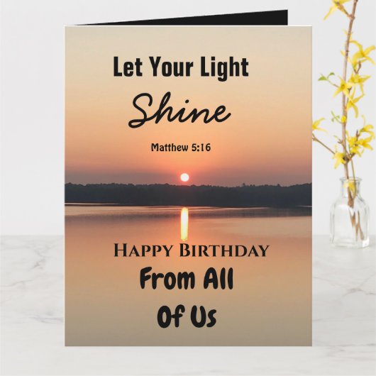 De grote verjaardag laat uw licht Schrift Scriptte Kaart (Gele Bloem)