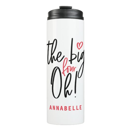 De grote vier oh! 40e verjaardag thermosbeker (Voorkant)