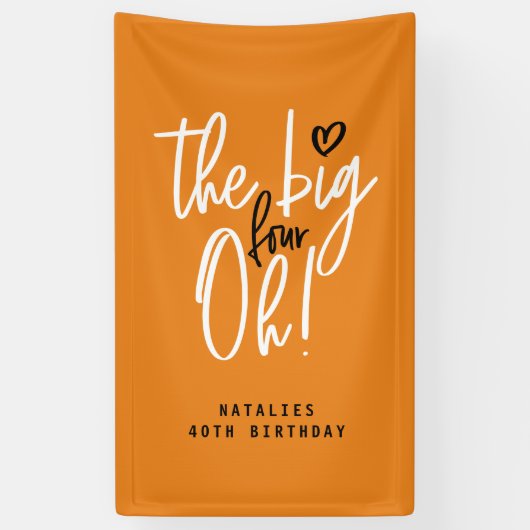 De grote vier oh! banner van 40e verjaardag (Verticaal)