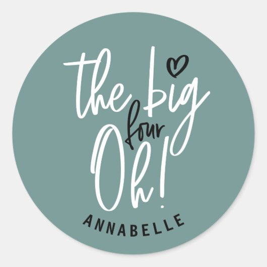 De grote vier oh! cadeau voor 40e verjaardagsfeest ronde sticker (Voorkant)