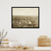 De grote vijandige Lakota Camp SD 1891 Poster (Keuken)