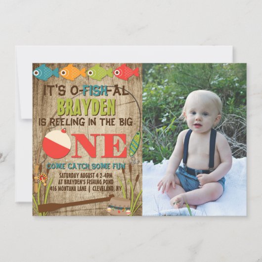De grote Vist de eerste verjaardag Kaart (Voorkant)