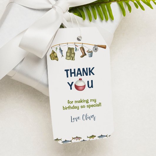 De Grote Vist Verjaardag Dank u Label Cadeaulabel