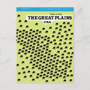 De Grote Vlakten USA-reisposter. Briefkaart
