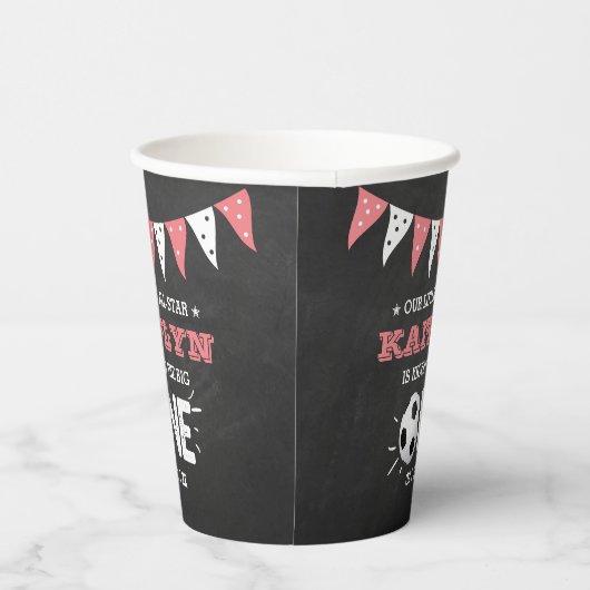 De grote.. | Voetbal 1ste verjaardag Papieren Bekers (Rechts)