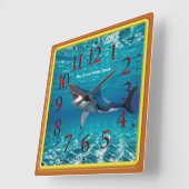 De grote witte haai vierkante klok (Hoek)