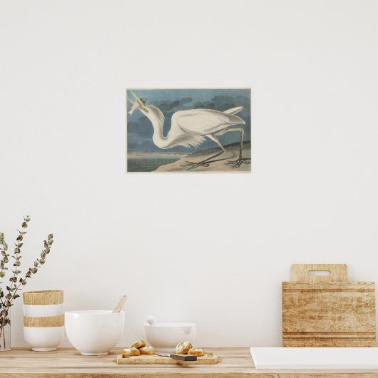 De Grote Witte Heron Poster (Keuken)