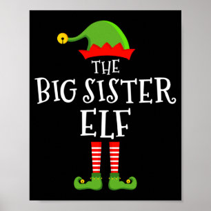 De grote zus elf grappig kerstmis bijpassende fami poster