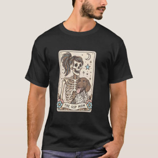 De GSP Moeder Tarotkaart, Halloween Skelet Pointer T-shirt