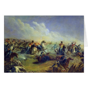 De Guard hussars die in de buurt van Warschau aanv