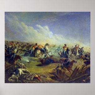 De Guard hussars die in de buurt van Warschau aanv Poster