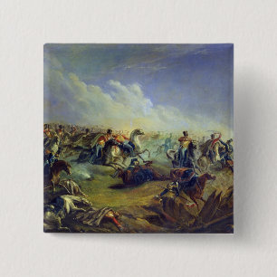 De Guard hussars die in de buurt van Warschau aanv Vierkante Button 5,1 Cm