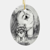 DE GUARDIANS Chow en Foo Dog Ornament (Achterkant)
