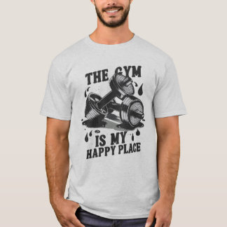 De gym is mijn gelukkige plek. Funny Gym T-shirt