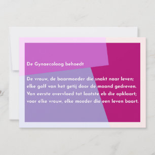 De Gynaecoloog behoedt Bedankkaart