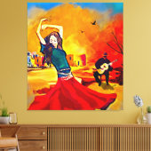 de GYPSY DANCER Stretched Canvas Print (Insitu (Woonkamer))