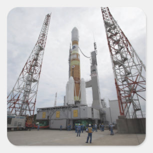 De H-IIB-raket op het lanceerpad Vierkante Sticker
