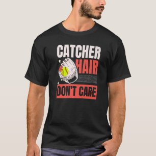 De Haar van de Catcher geeft geen Softball Player T-shirt