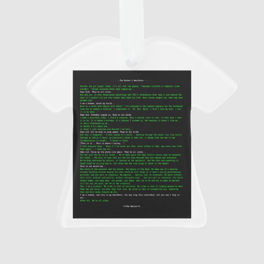 De Hacker's Manifesto Ornament (achterkant)
