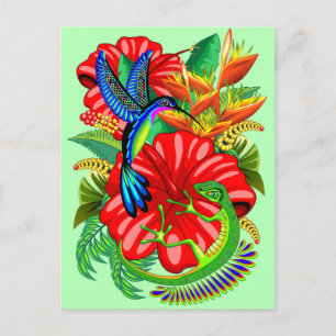 De hagedis en de vogel briefkaart
