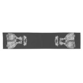 De halloween bal (zwart op zwart) korte tafelloper (Horizontaal)