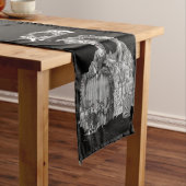 De halloween bal (zwart op zwart) korte tafelloper (Voorbeeld)