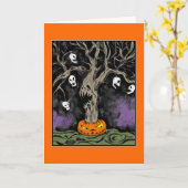 De halloween-boom kaart (Gele Bloem)