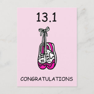 De halve marathon feliciteert haar. briefkaart