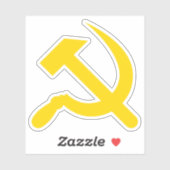De hamer en sikkel (geel) sticker (Vel)