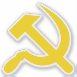 De hamer en sikkel (geel) sticker