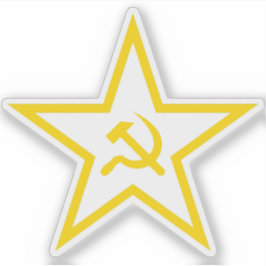 De hamer en sikkel ster (geel) sticker