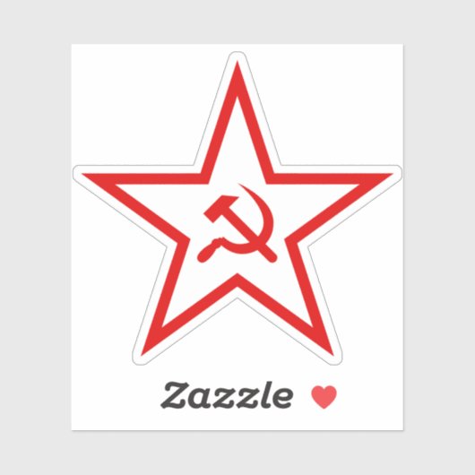 De hamer en sikkel ster (rood) sticker (Vel)