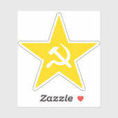 De hamer en sikkel ster - v2 (geel) sticker (Vel)